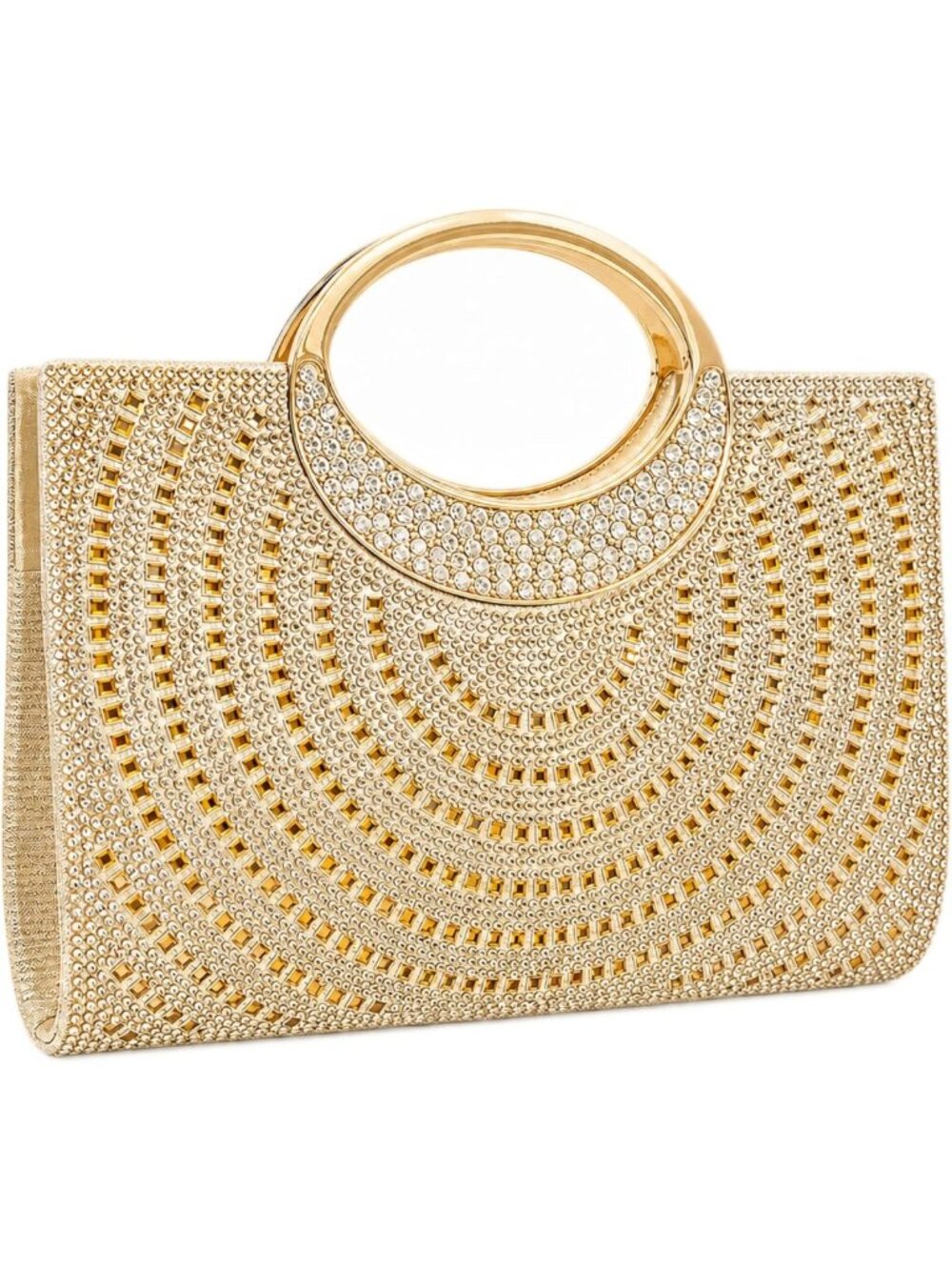 Rhinestone Evening Clutch Purse - Formal Handbag with Handle for Women